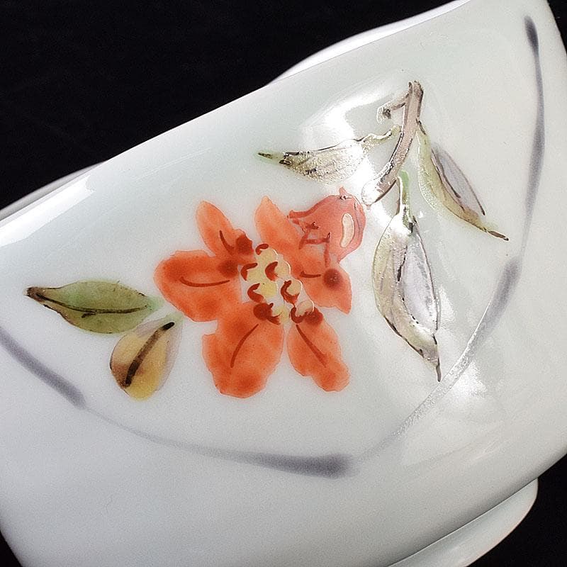 茶道具　森恵子作　色絵　柘榴文　茶碗　共箱　M　R7999