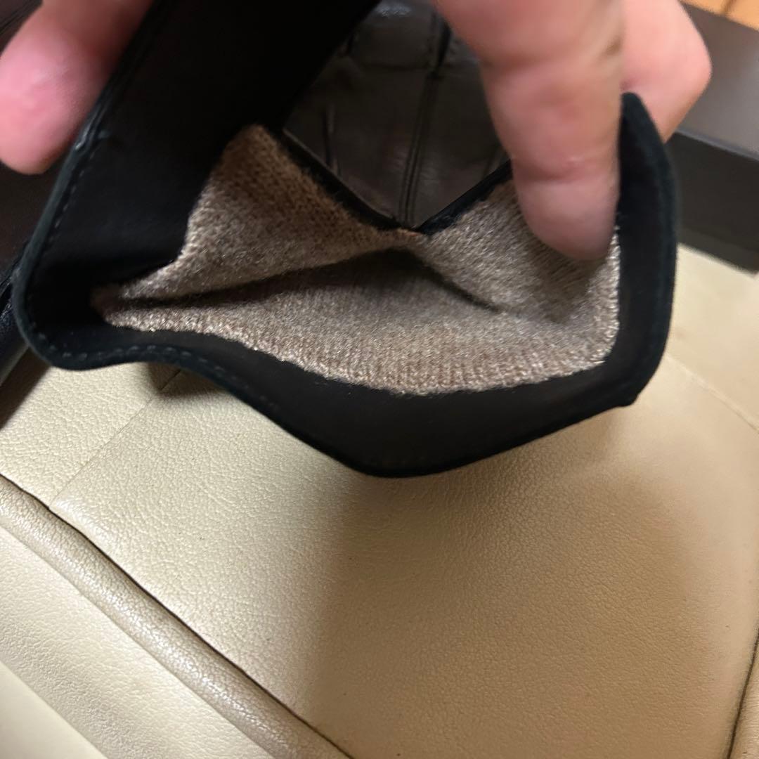 GUCCI ロゴプレートレザーグローブ 革手袋 ブラック