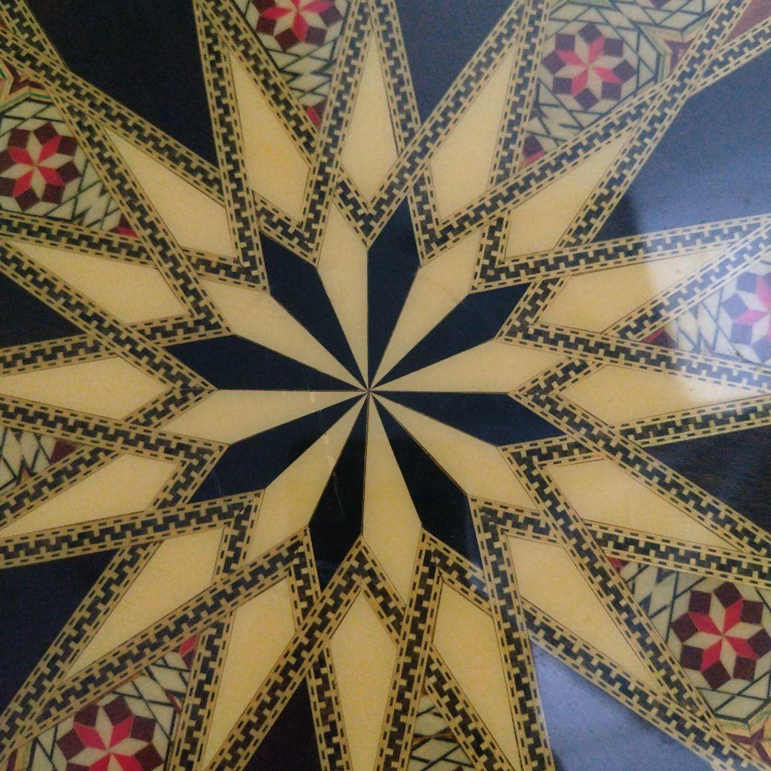 アンティーク 象嵌 寄木細工 天然木 ウッドテーブル 飾り台 レトロ