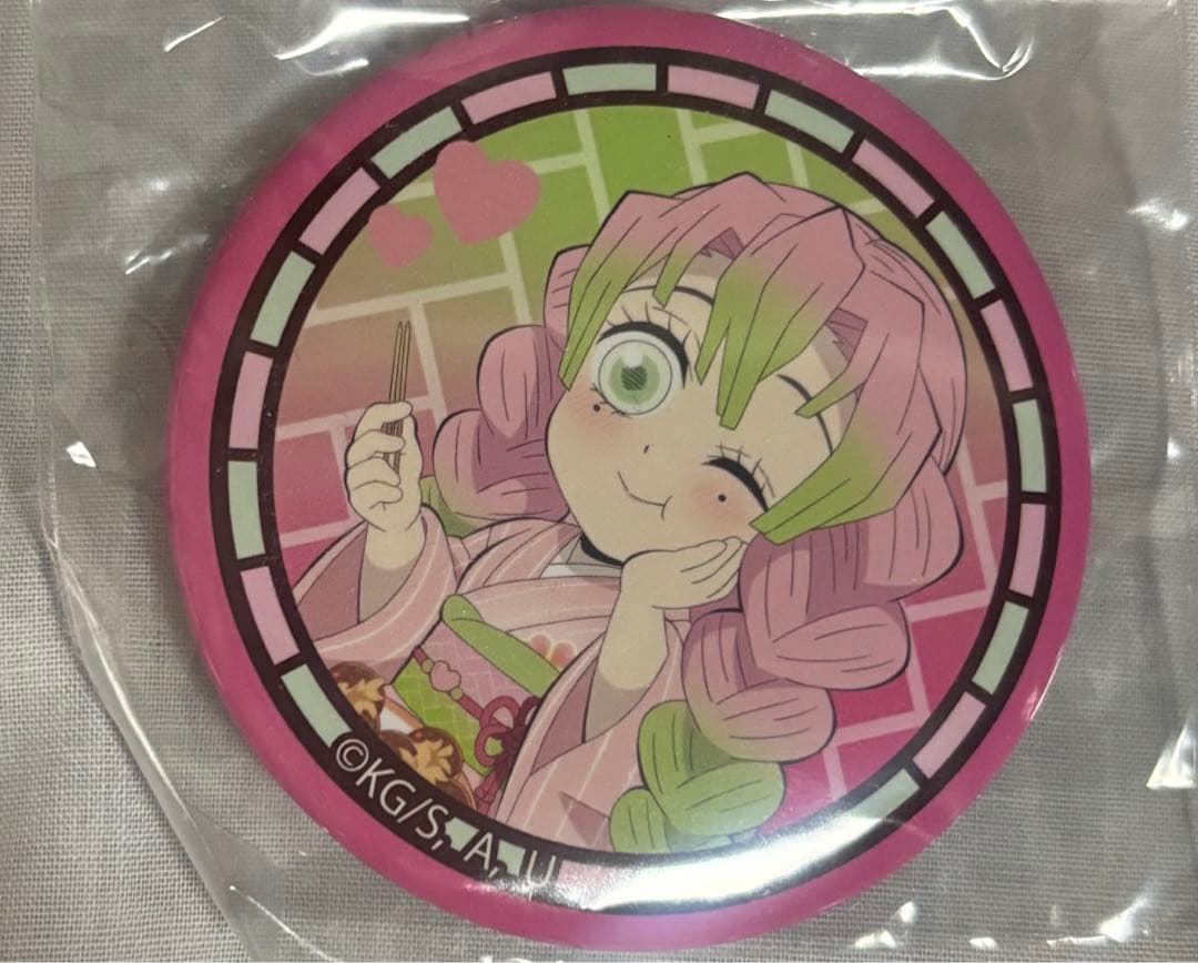 鬼滅の刃　甘露寺蜜璃　銀だこ　コラボ 缶バッジ