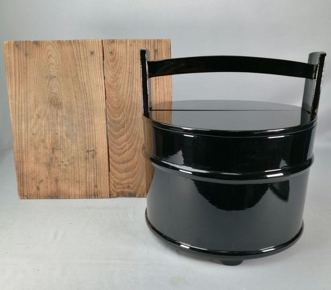 【茶道具】真塗手桶水指　水指397