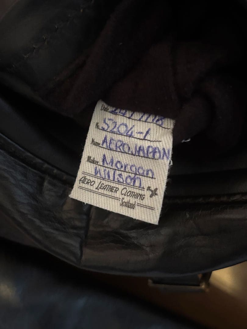 AERO LEATHER　ハーフベルトSTFレザージャケット　32サイズ　黒