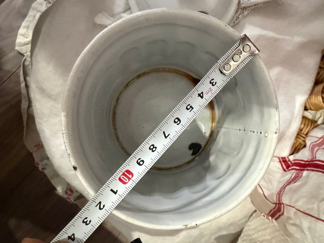 希少 フランスアンティーク　Tapioca ホーローキャニスター　繋ぎ目あり