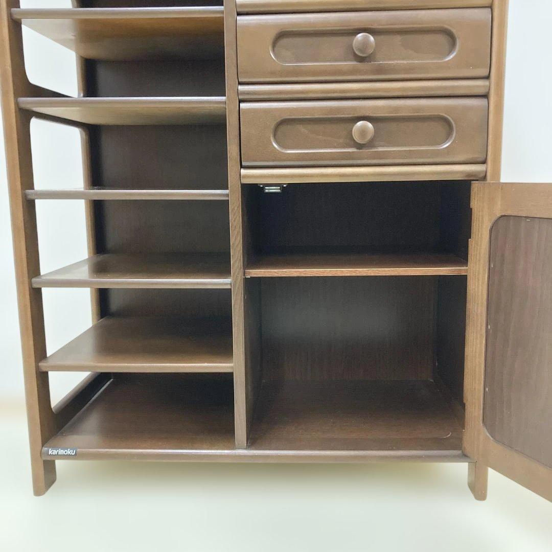【カリモク】サイドボード　キャビネット　電話台　FAX台　スリッパ
