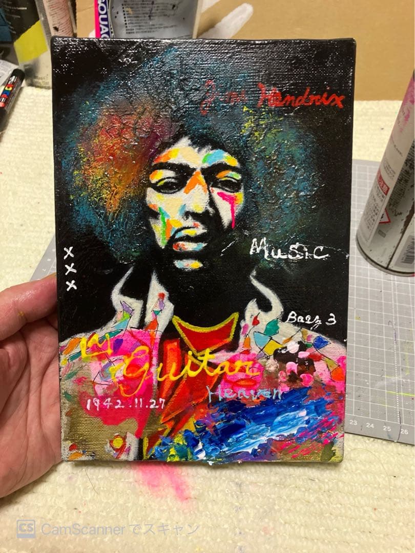 【ジミヘンドリックス】JimiHendrix キャンバスFSMサイズ　BAEZ3