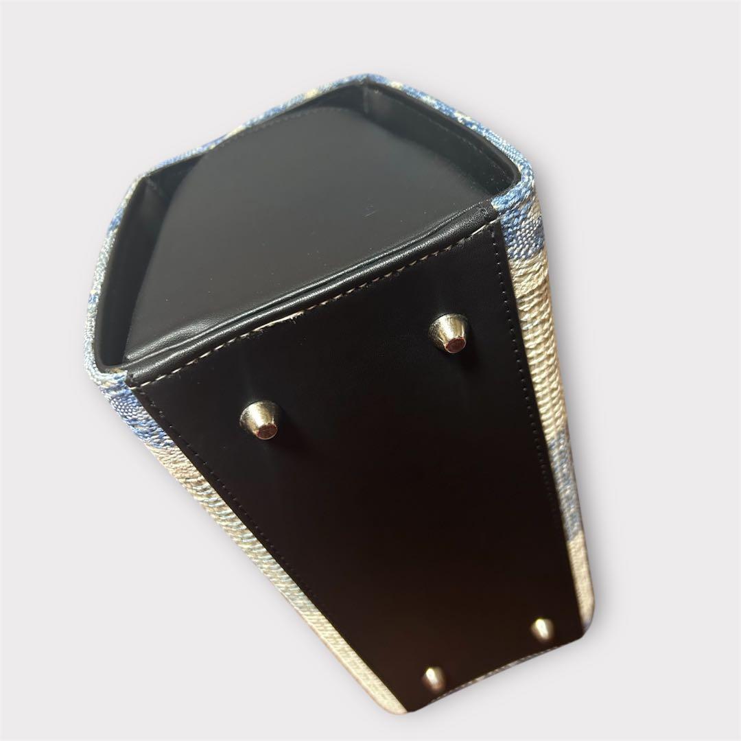 美品 利休バッグ 和装 フォーマル 上品織柄 黒持ち手 茶道 冠婚葬祭