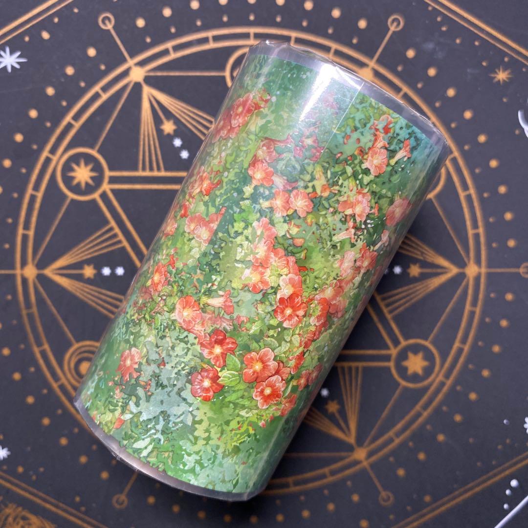 【9343】海外　マステ　5m巻　PETマスキングテープ　お花　植物　背景系