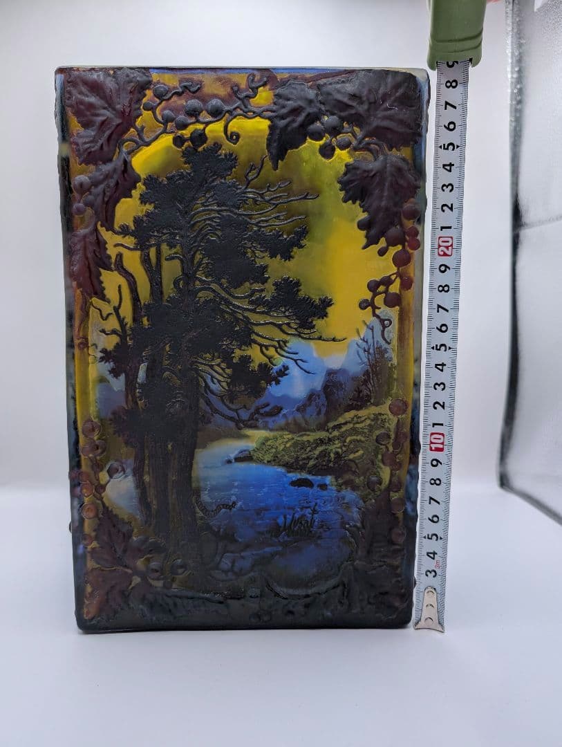 ガレ復刻品 カメオ彫り ガラス工芸品