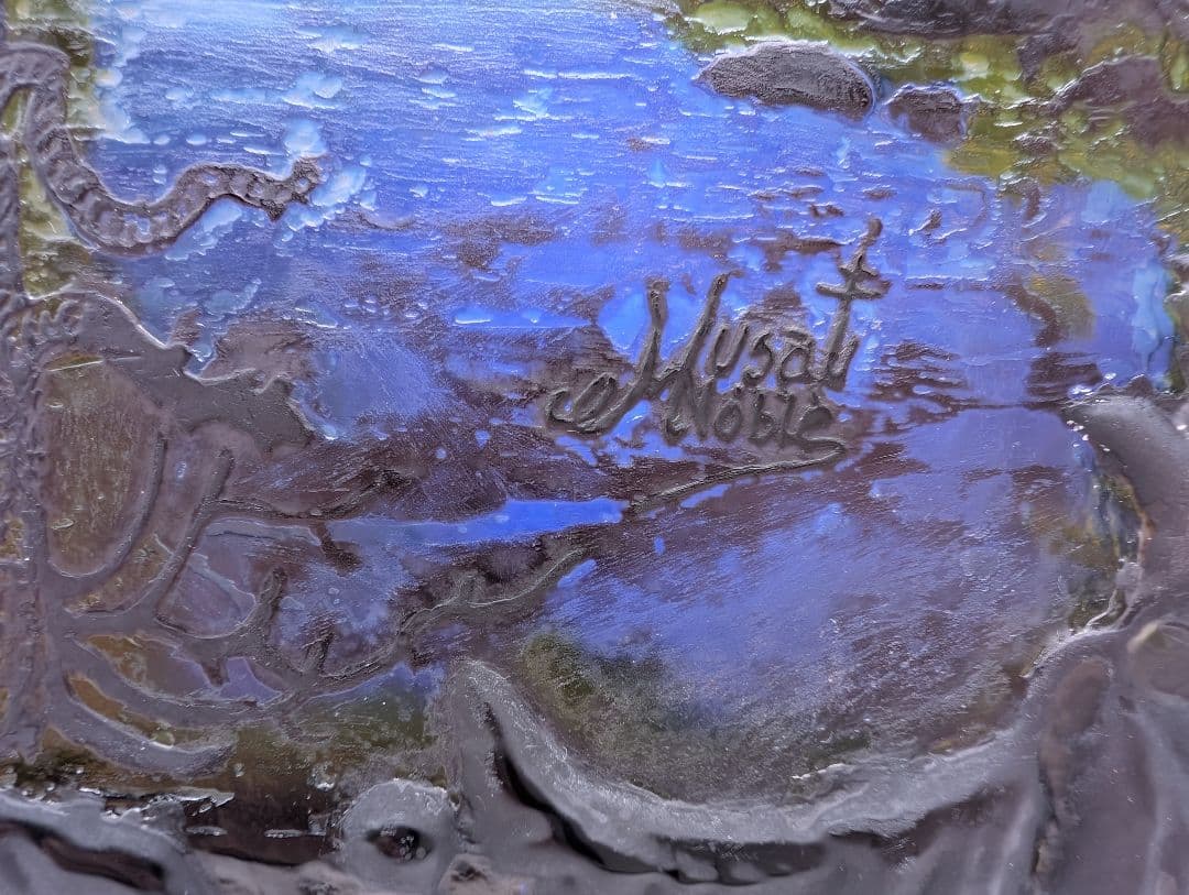 ガレ復刻品 カメオ彫り ガラス工芸品