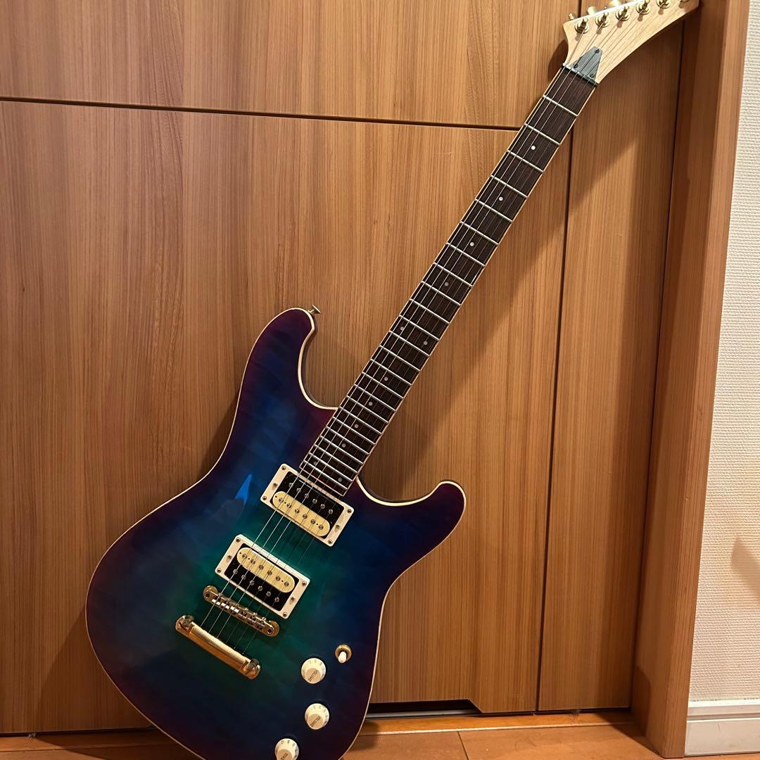 【カスタムギター】個性派エレキギター 青/紫 グラデーション H-H