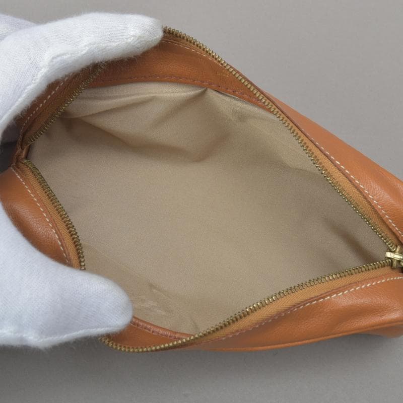 美品◇エルメス ペンケース メイクポーチ カーフレザー ブラウン □A刻印 文具