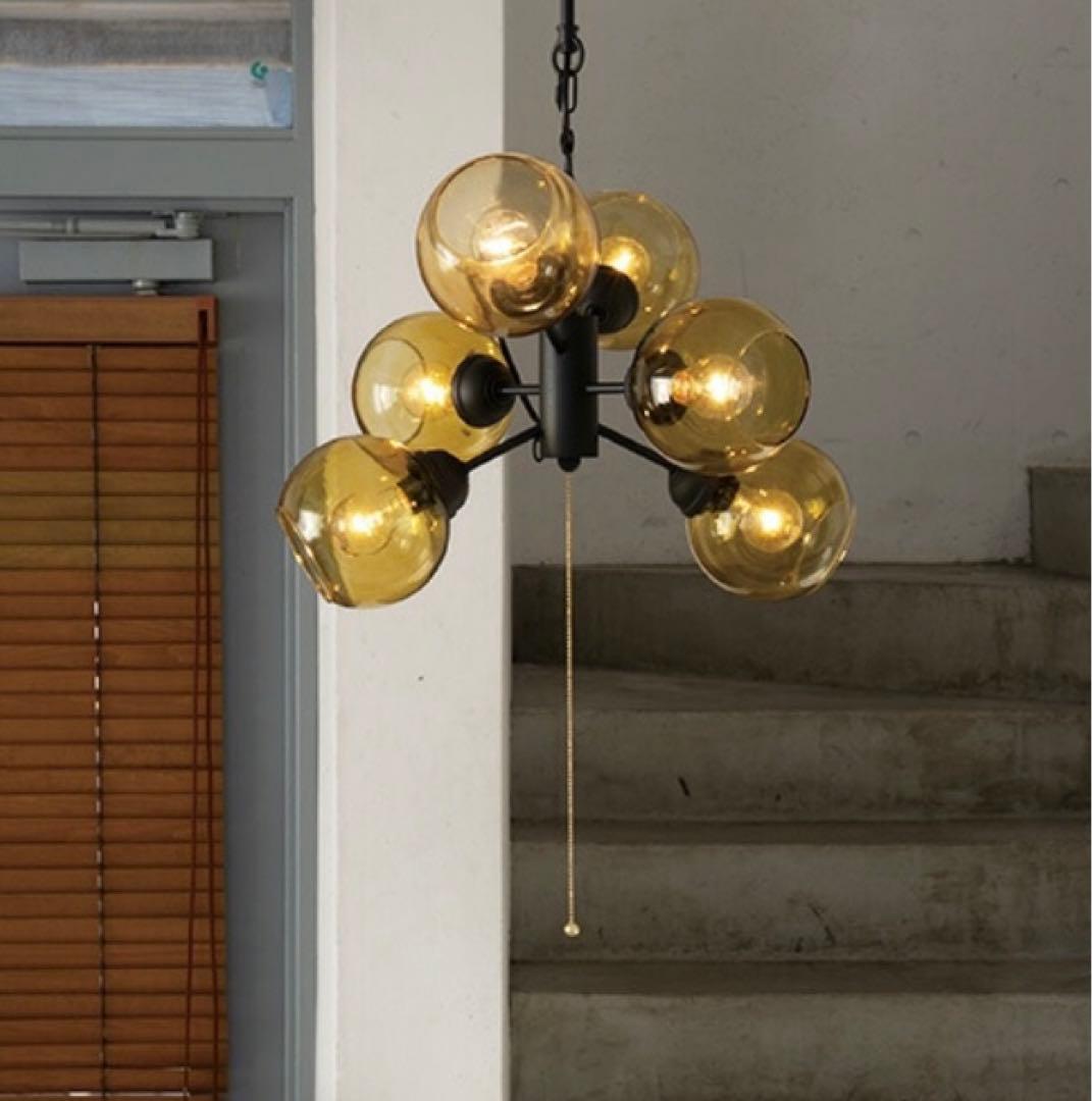 HERMOSA ハモサ MOON6 ペンダントライト ガラスがレト口でオシャレ！