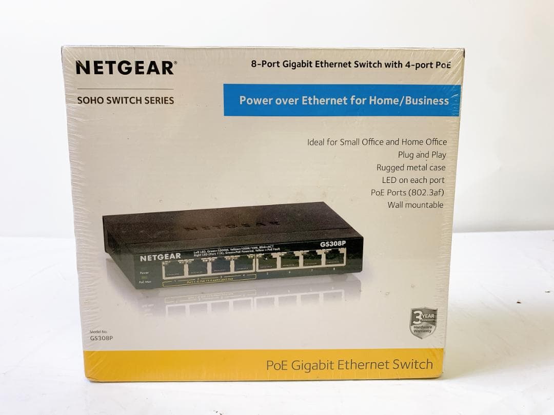 NETGEAR GS308PP 8ポート アンマネージスイッチングハブ 卓上