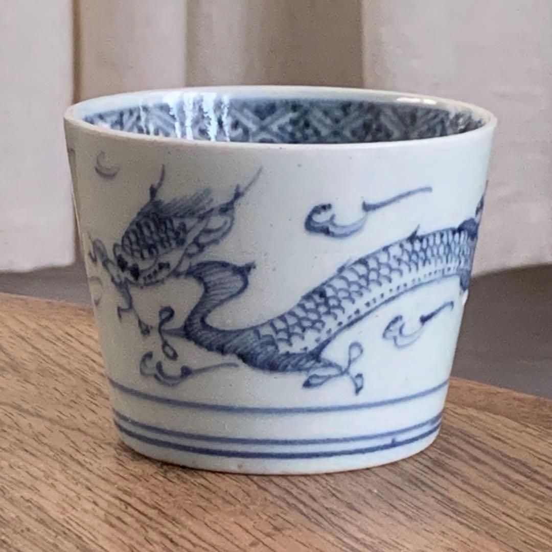 古伊万里 蕎麦猪口 龍 染付