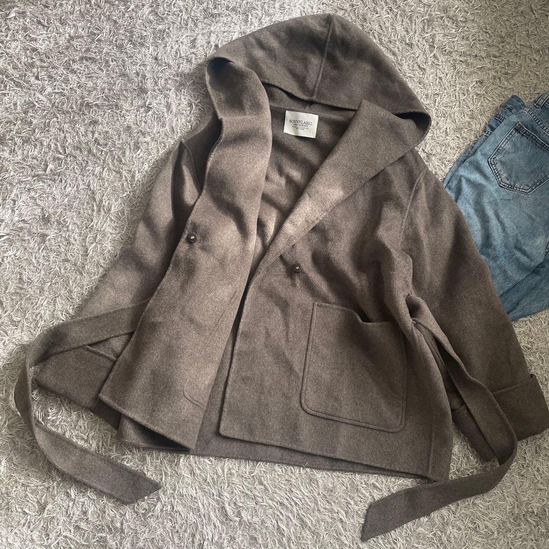 23AW 美品 サニーレーベル ジャケット ウールリバーフードミディコート