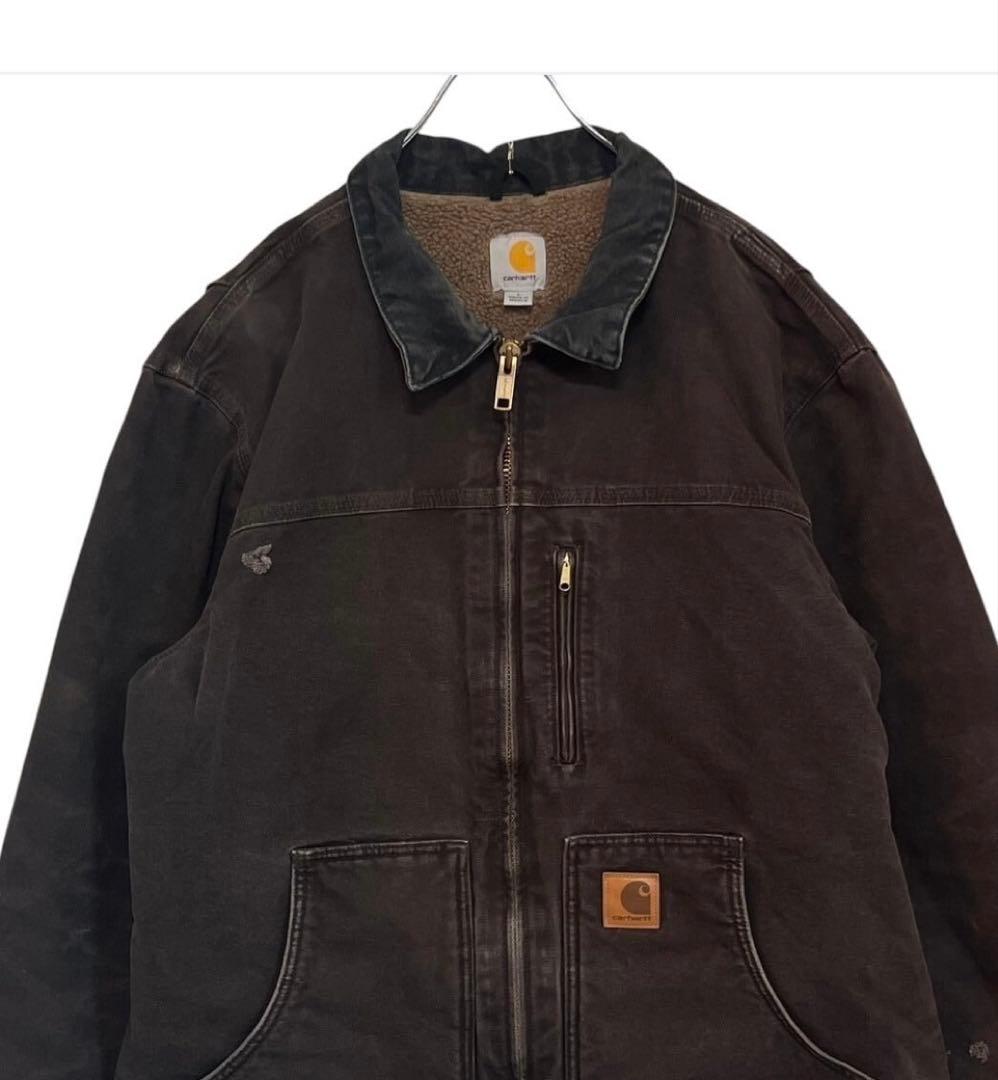 carhartt ダックジャケット L刺繍ロゴワンポイントロゴ メキシコ製90s