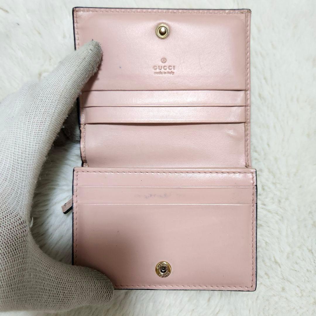✨極美品✨グッチ　二つ折り　小銭入れ　リネア　キャット　シマレザー　アニマエリ