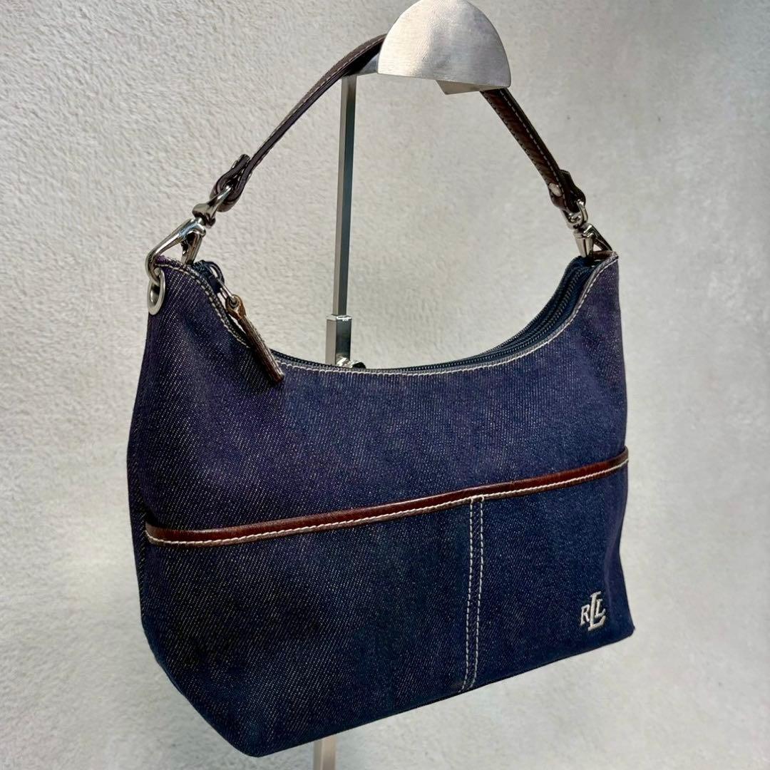 【美品✨】希少　ローレンラルフローレン　デニム　ハンドバッグ 紺色　ワンショル
