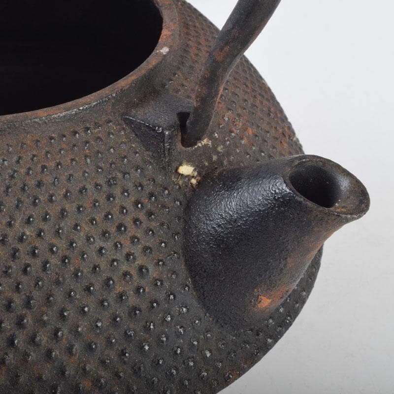 北大路魯山人作　布目象嵌　魚蟹文　鉄瓶　M　8677