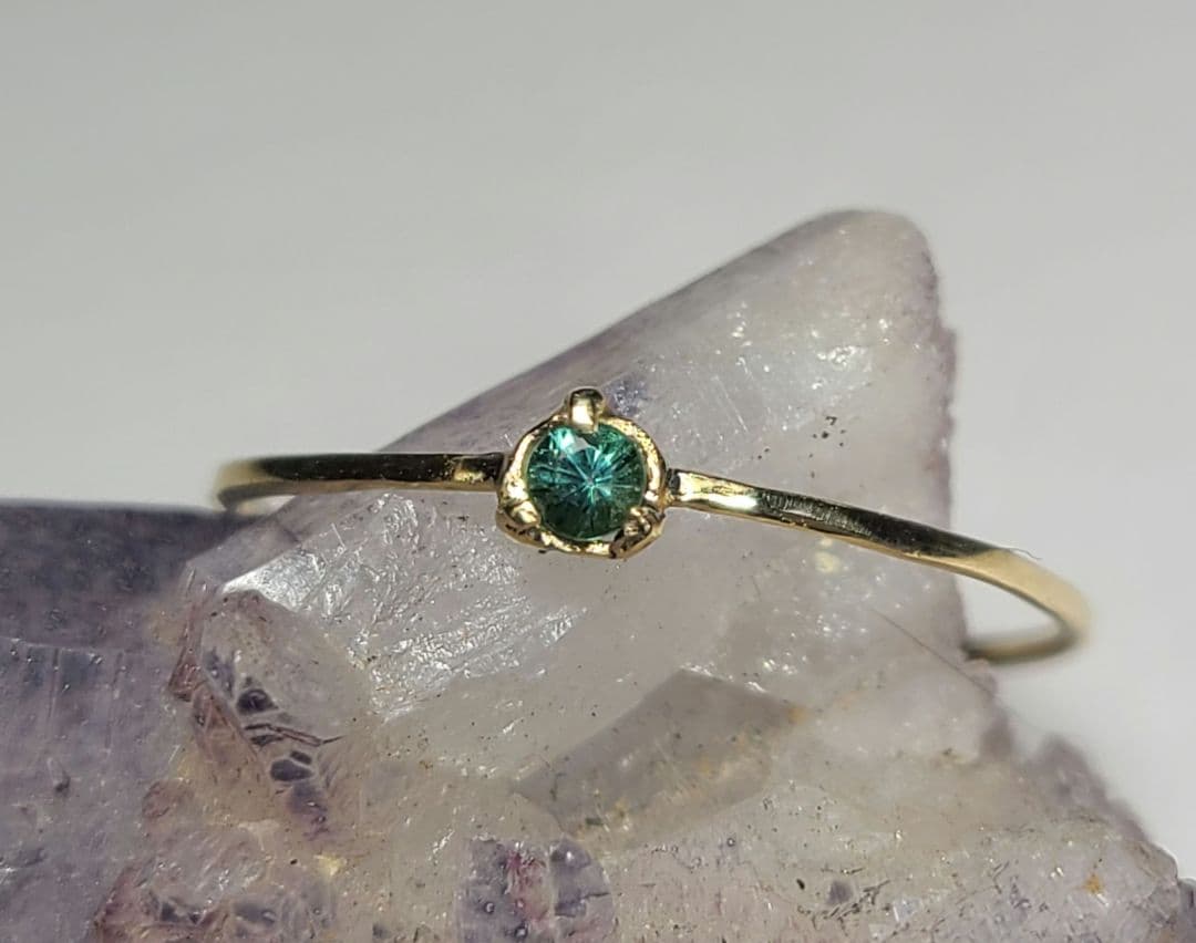 非加熱のオールドピース★ブラジルバターリャパライバトルマリンリング10金★