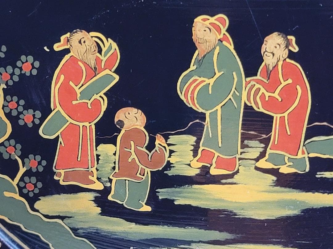 DT344 茶道具 唐物 色絵人物紋 菓子盆 中国 古美術