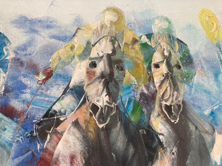 競走馬　競馬　油絵　絵画