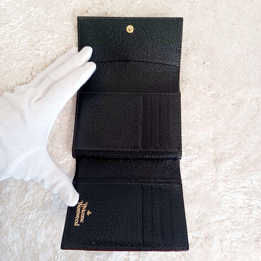 ✨極美品✨vivienne westwood　三つ折り　オーブ　ガマ口　ブラック