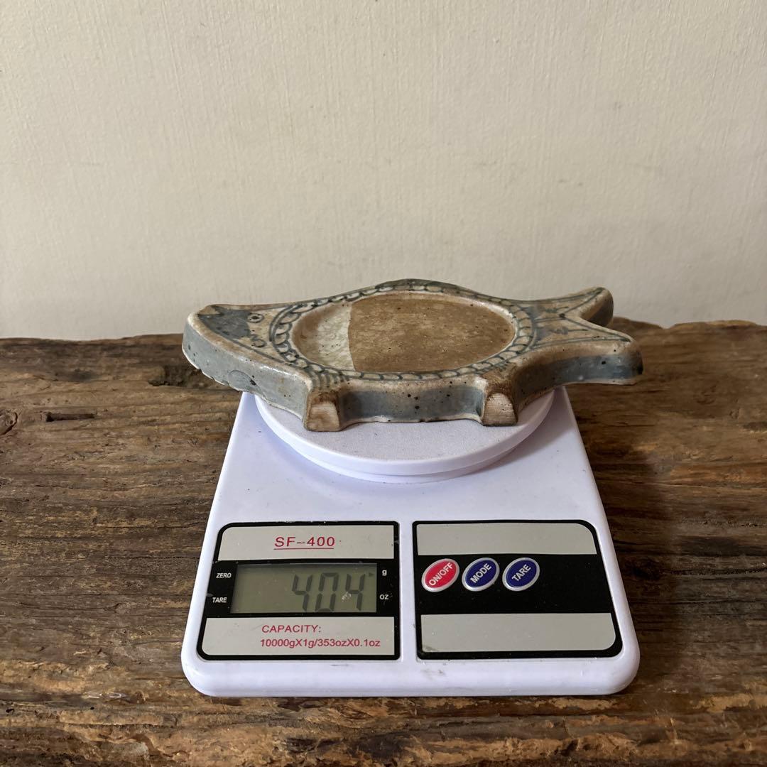 染付魚形硯　東山　兵庫県姫路　江戸時代　骨董　アンティーク検:李朝　三田　伊万里