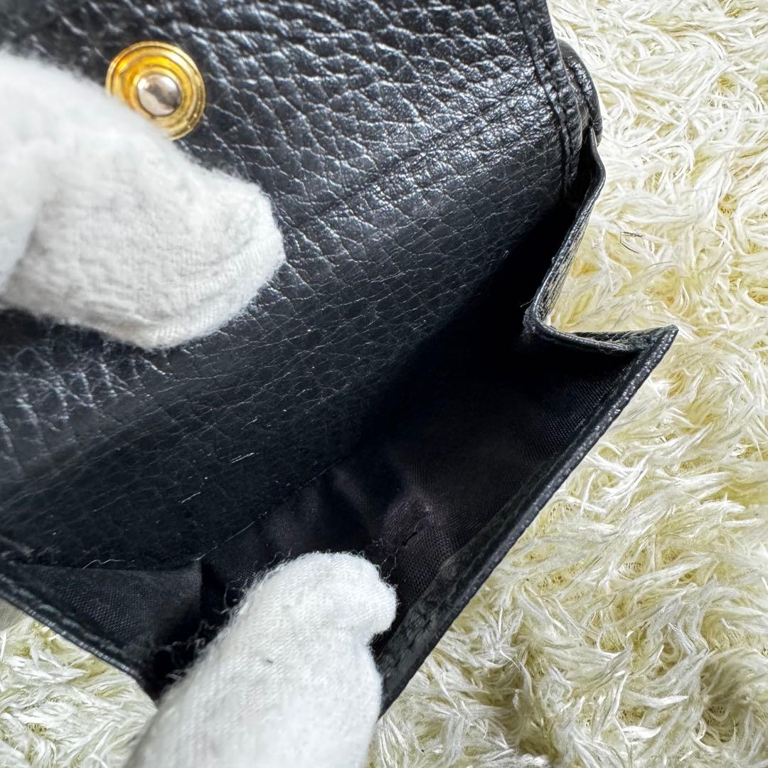 美品✨グッチ　三つ折り財布　マーモント　黒　レザー　付属品完備　523777