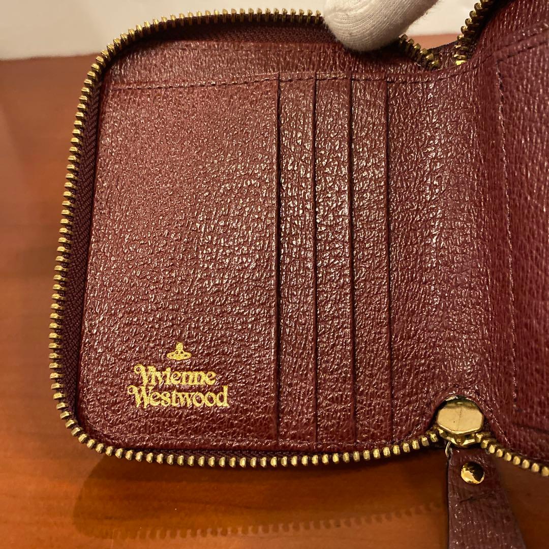 【極美品】ヴィヴィアン ニつ折り財布　金オーブ　エグゼクティブ　ボルドー　赤