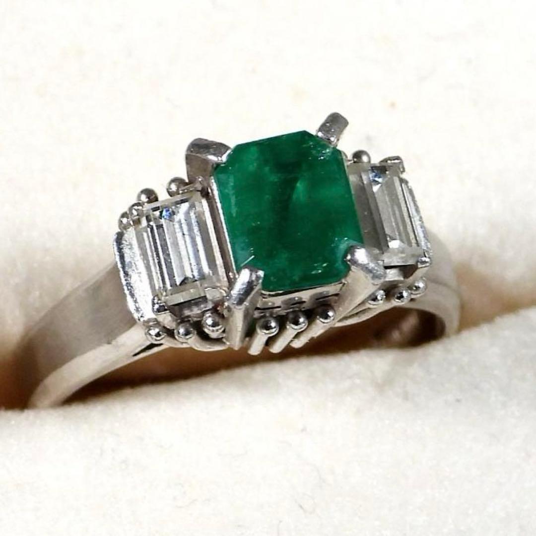 Pm900 0.73 0.43エメラルド ダイヤモンド指輪 重さ約5.6g10号