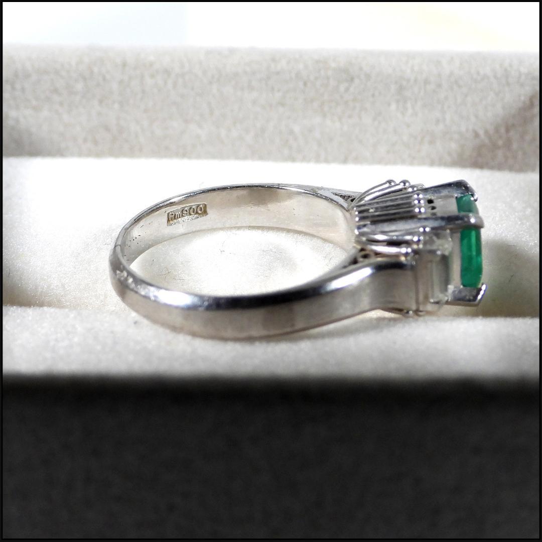 Pm900 0.73 0.43エメラルド ダイヤモンド指輪 重さ約5.6g10号