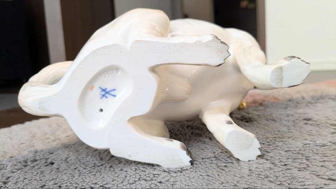 【マイセン】陶器製パグの置物