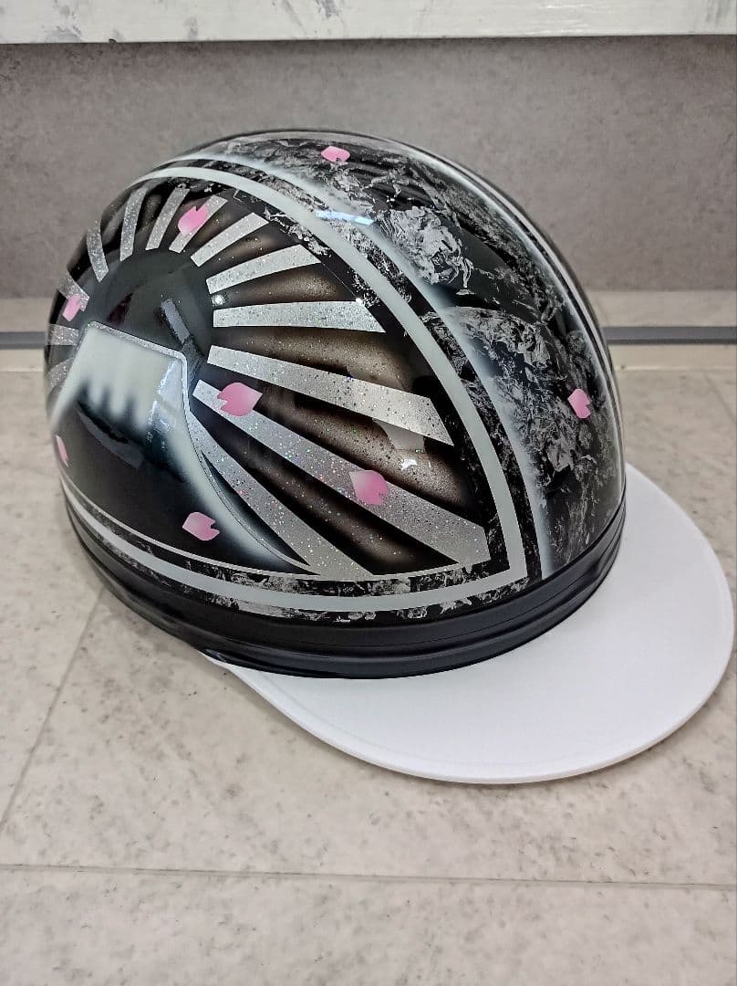 カスタムコルク半　黒ラップ✘黒富士日章　七色ラメ