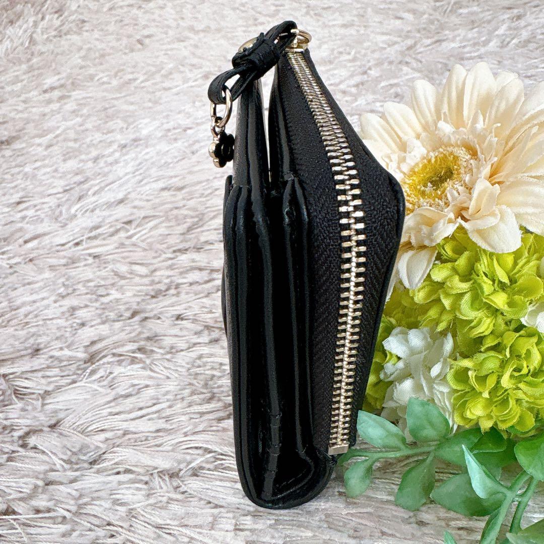 極美品✨MARY QUANT マリークワント 二つ折り財布 デイジー 黒