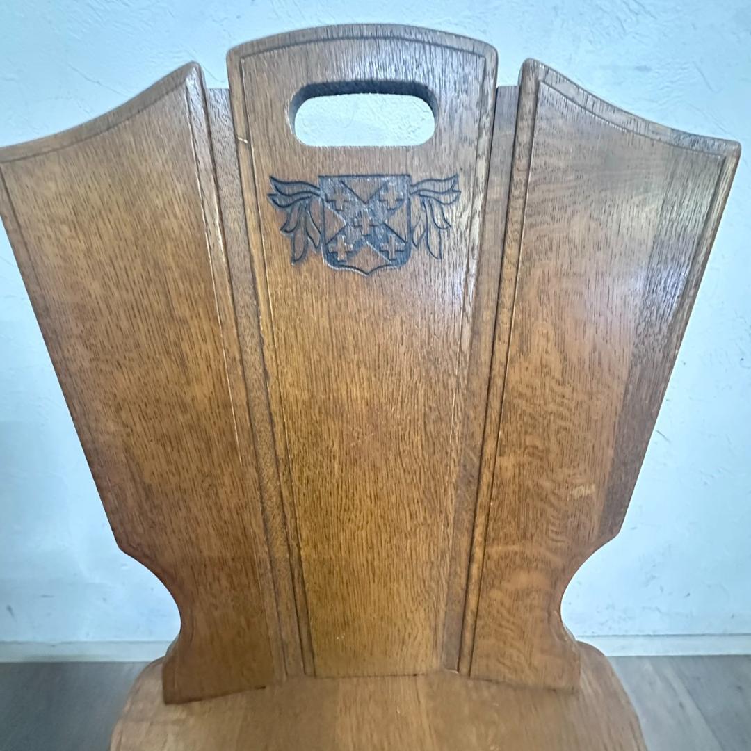 オールドカリモク　ルスティック　ダイニングチェア　紋章　焼印入り　　4脚