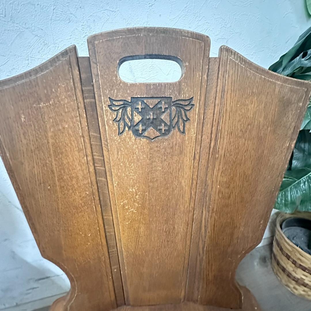 オールドカリモク　ルスティック　ダイニングチェア　紋章　焼印入り　　4脚