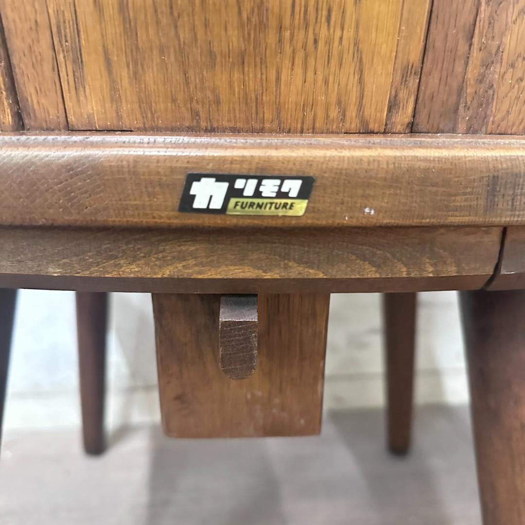 オールドカリモク　ルスティック　ダイニングチェア　紋章　焼印入り　　4脚