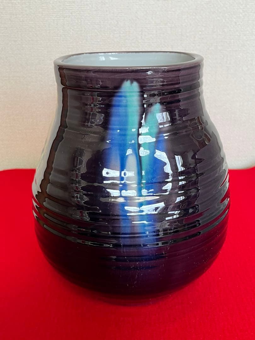 【大型作品】柳雨軒 三代 人間国宝 徳田八十吉  (正彦銘) 花入 管理T182