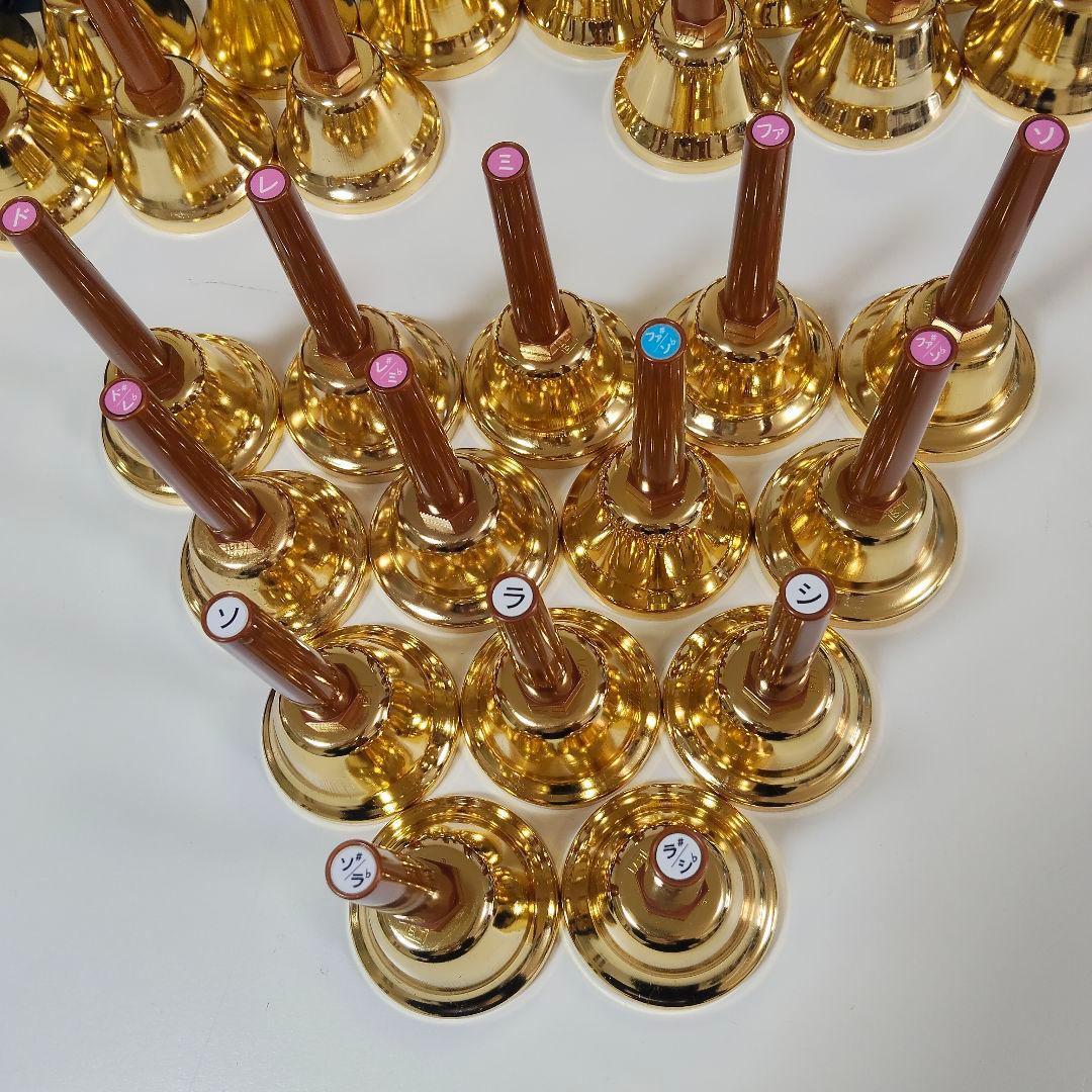 ウチダ ミュージックベル 27音 ゴールド ハンドベル ケース付