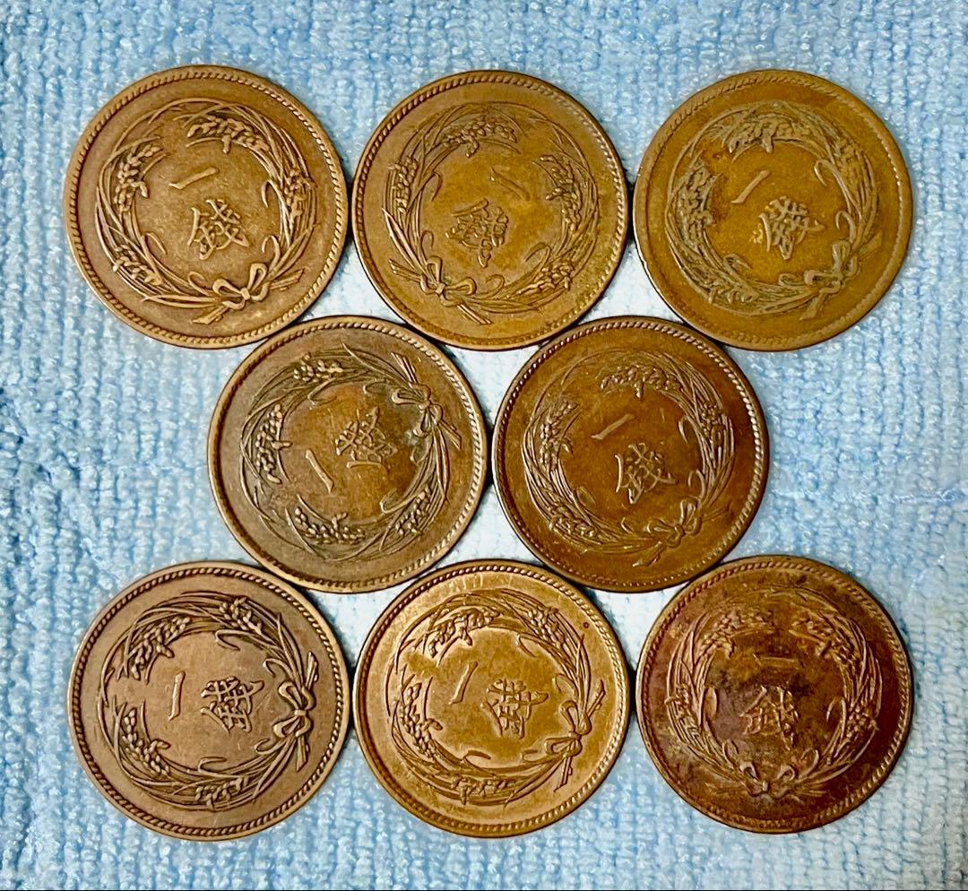 C291　明治35年 稲1銭青銅貨 他年号揃い 全8枚
