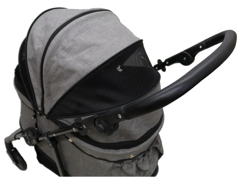 多頭用耐荷重30kg！ココハート ４輪ペットカート/甘えん坊バギーBIG グレー