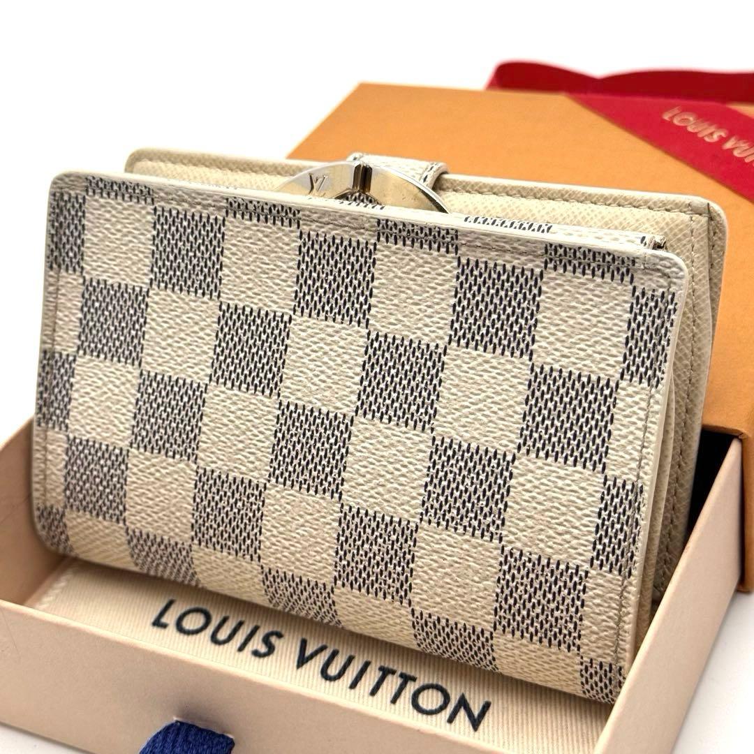 【新型】ルイヴィトン　ダミエ　アズール　ヴィエノワ　コンパクト　二つ折り財布
