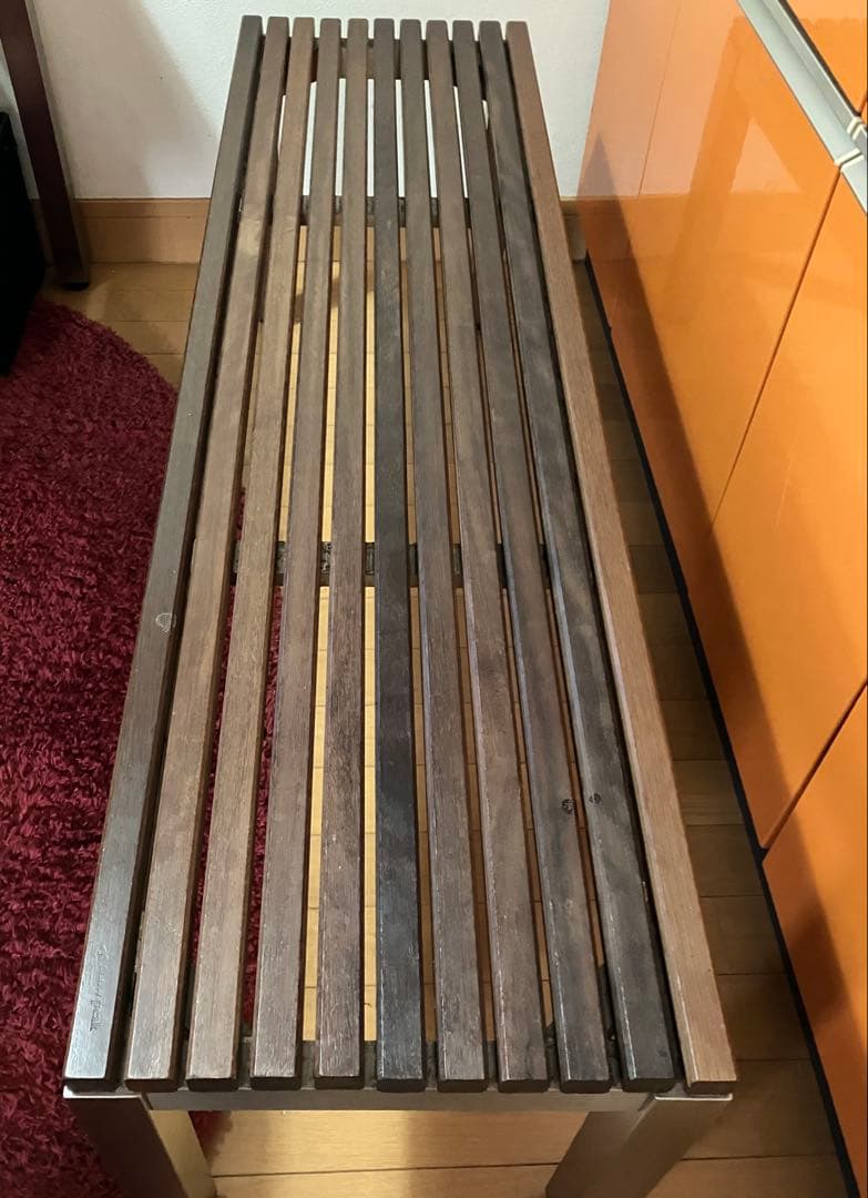 【手渡し限定】 Peak ガーデンテーブル・ウッドトップ2枚・ベンチ2脚