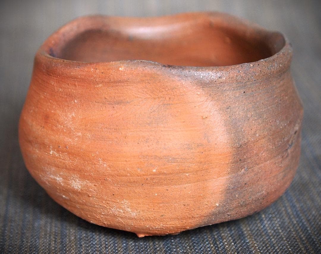 人気作家★中村和樹【師：中村真・中村六郎】★備前【窯変】ぐいのみCC★共箱・布