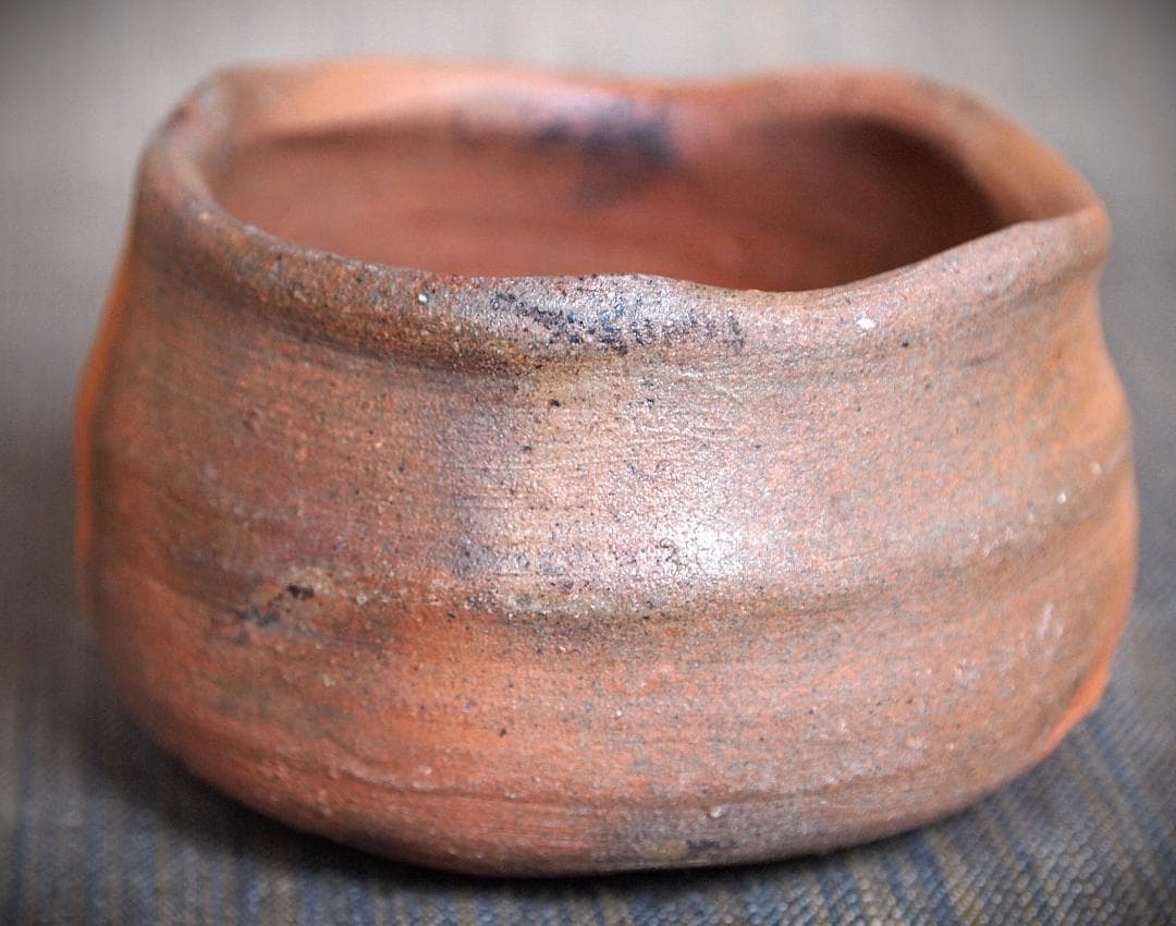 人気作家★中村和樹【師：中村真・中村六郎】★備前【窯変】ぐいのみCC★共箱・布