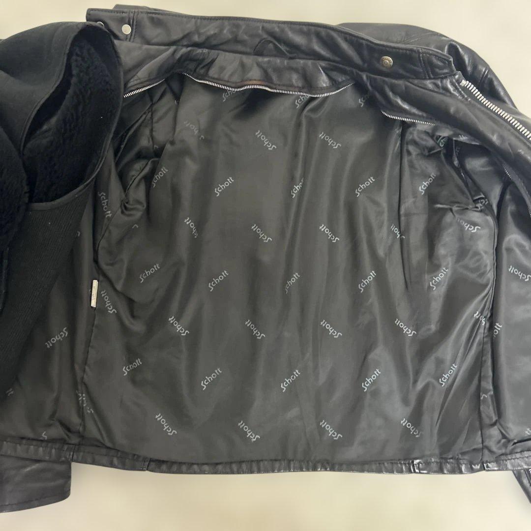 【美品】ショット SCHOTT レザー　ライダース　141 ブラック　サイズ40
