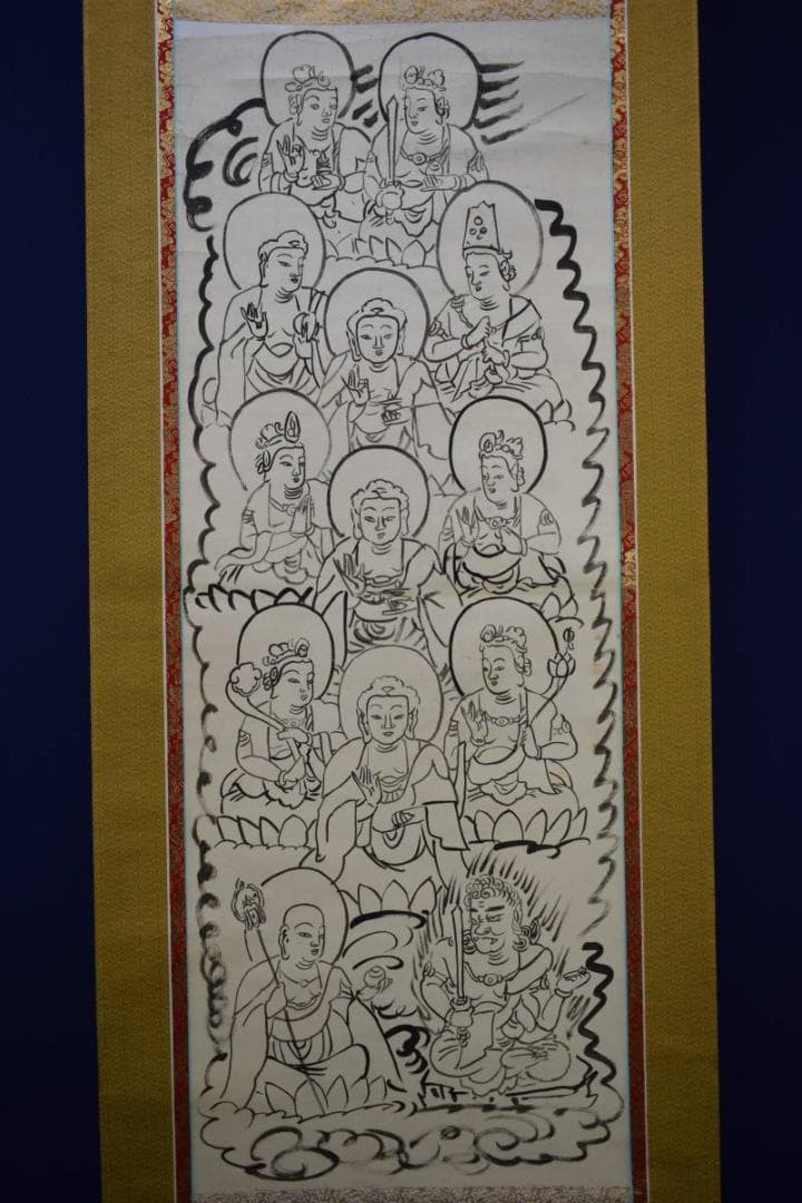 不詳/作者不詳/観世音菩薩十三佛図/観世音菩薩十三仏図/布袋屋掛軸HH-127