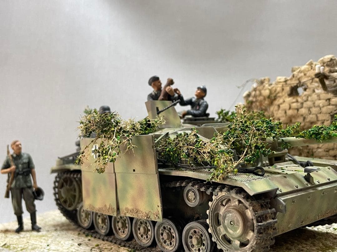 戦車ジオラマ　1/35 ドイツ3号戦車突撃砲
