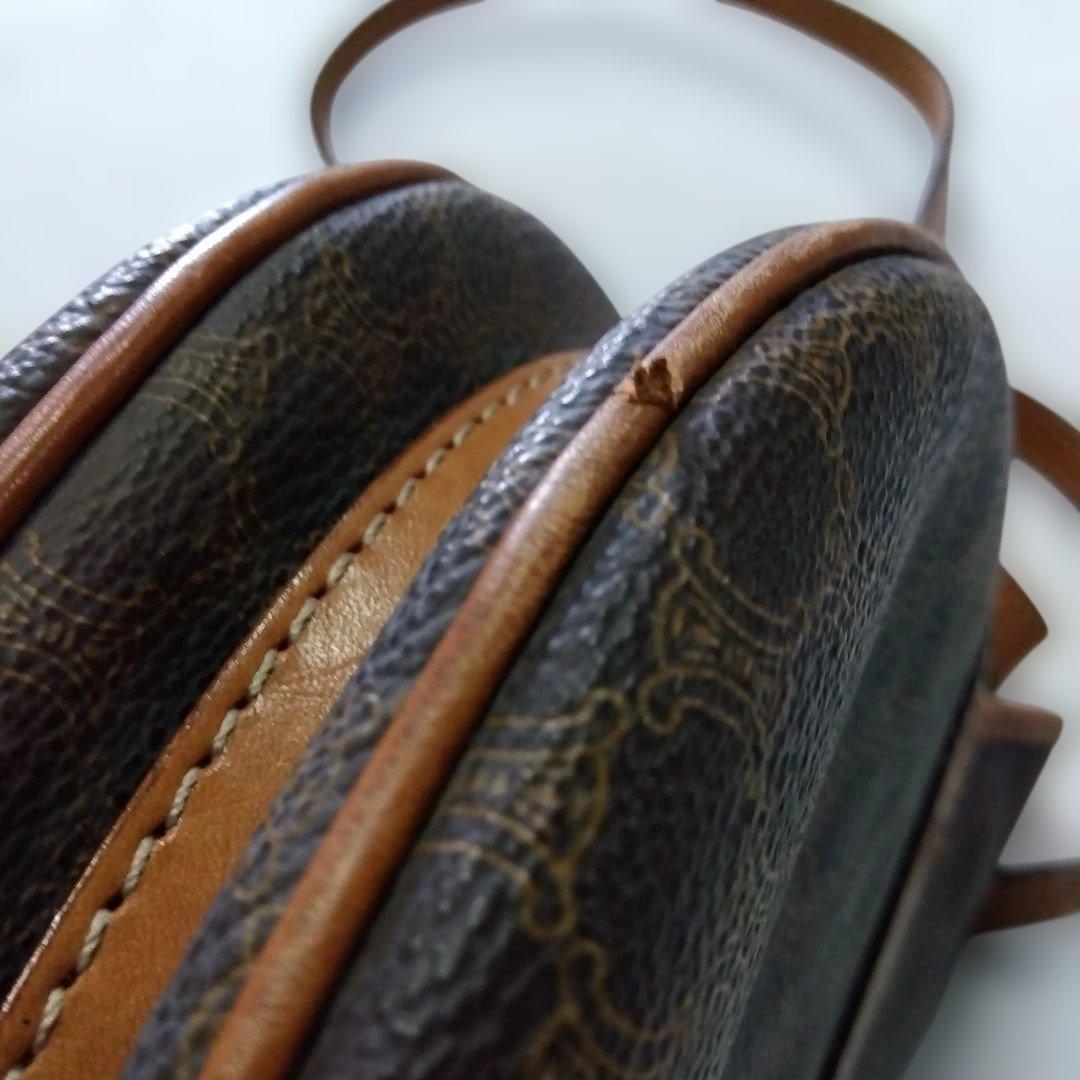 ④セリーヌ ヴィンテージ マカダム柄 ショルダーバッグ レザー CELINE